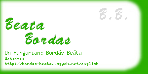 beata bordas business card